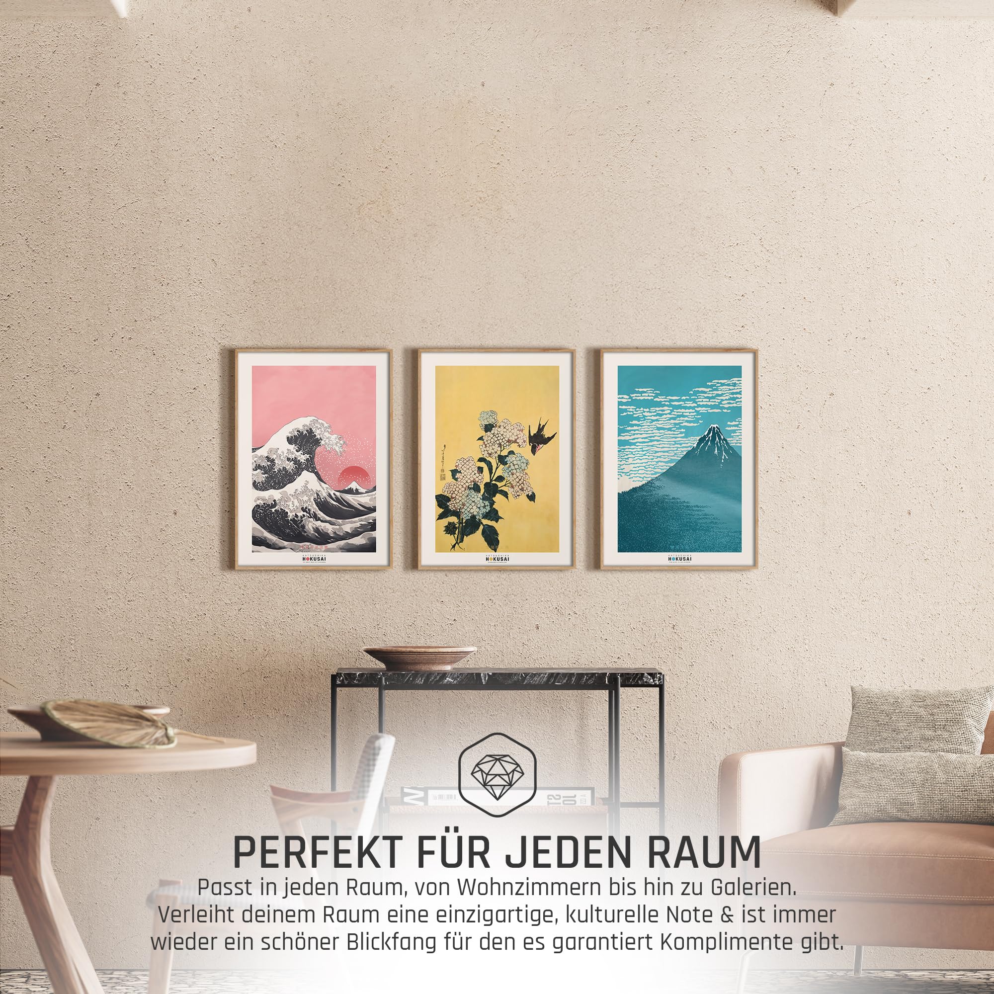 ◆アートフレーム◆115cm×69cm◆壁掛◆Z-2507IN42◆ Amazon.de: Hokusai Poster Set Japanische Wanddeko Japan Kunst